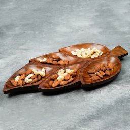 Premium Pakka Sheesham Wooden Handmade & Handcrafted Dry Fruit Serving Platter Tray-12