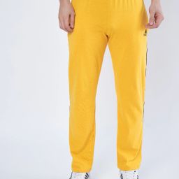 Men Striped Yellow Track Pants-image-2