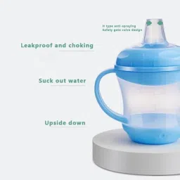 kakagugu Sipper Mug for baby with silicone spout and twin handle & dust free cover image 2