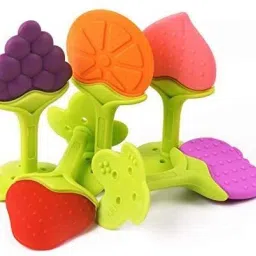 kidsify Nibbler Soother for Babies Fruit Feeder Kids Nipple Pacifier for Fruit Vegetable and Fruit Shape Silicone Teether (Set of 2) Teether image 4