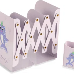 Cartoon print file, book, and pen stand designed to keep your desk Metal Semi-Open Book Shelf-20