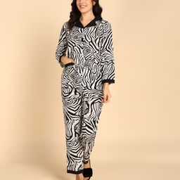 asami Women Night Suit Set Black Printed-picture-6
