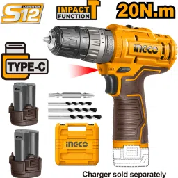 Cordless Imapct Drill , Variable Speed, 2pcs 1.5Ah Batteries, 12V Cordless Drill-image-8