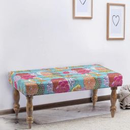 ikiriya Bestone Solid Wood Bench in Floral Print-picture-19