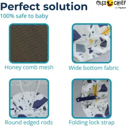 miss & chief Nylon Infants Foldable Baby Mosquito Net, Bottomless Net for Infants, 110x65x60cm Size Mosquito Net image 4