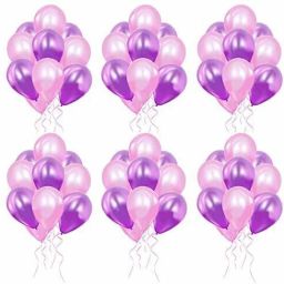 Printed Metallic Balloons for Birthday & Anniversary Party Pink Purple Pack of 100 Pcs Balloon-image-70
