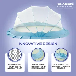 classic mosquito net Polyester Kids Washable Bottomless Foldable for 0 to 24 Months Old Infants, Toddlers & Babies Mosquito Net image 2