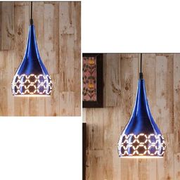areezo Hanging Pendant Light for Living Room Ceiling Scone Vintage Classic Designer Blue Cutting lamp for Bedroom,, Study Room Decoration Pendants Ceiling Lamp-picture-13
