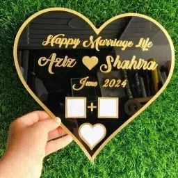 inventoo Heart Shape Couple Thumb Impression Gift | Wedding Thumb Print 12 inch Wedding Thumb Print-picture-9