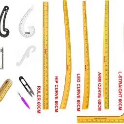 Wooden Tailoring Scales,Curves Scale for Tailoring With French Curves Sewing Kit-8