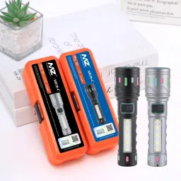 mz M036C METAL ZOOMABLE LED TORCH-5 Modes Flashlight, Super Bright 80W LED Light Torch image 4