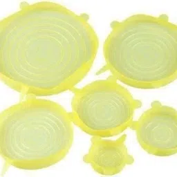 Reuseable Flexible Expandable Silicon Stretchable Lids For Containers_Yellow 8.1 inch Lid Set-15