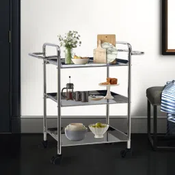 3 Tier Stand For Kitchen, Multipurpose Rack For Fruits And Vegetables Stainless Steel Kitchen Trolley-62