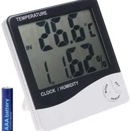 Digital Hygrometer Thermometer Humidity Meter with Clock LCD Display HTC-01 Clock / Humidity Temperature Meter Hydrometer-9