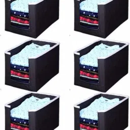 Shirt Stacker Organizer Shirt Stacker Organizer Designer for Wardrobe Foldable Cloth Cover Shirt Organiser 6 pcs black Closet Divider-27