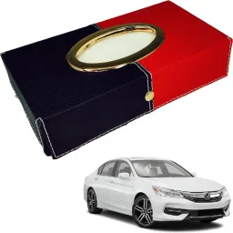 Chrom-Black-Red Tisue Box Leatherete-436 Vehicle Tissue Dispenser-117