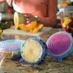 Reusable, Stretchable, Flexible & Eco-Friendly Lids Covers for - Utensils, Bowls 2.6 inch, 3.8 inch, 4.5 inch, 5.7 inch, 6.5 inch, 8.3 inch Lid Set, Pack of 6-image-42