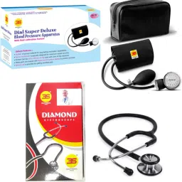 3S Dial Deluxe Aneroid Sphygmomanometer and Diamond Adult Stethoscope Bp Monitor-picture-17