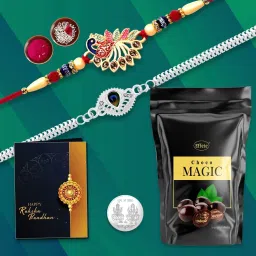 Rakhi Gift Combo for Brother with Choco Magic(45gm)|Rakhi Set|Y22K2_252+A61_SP Assorted Gift Box-image-74