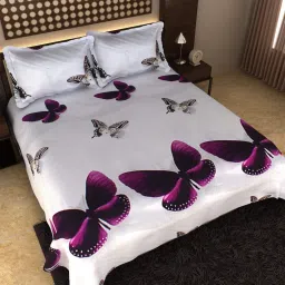 140 TC Microfiber Double 3D Printed Flat Bedsheet-image-89