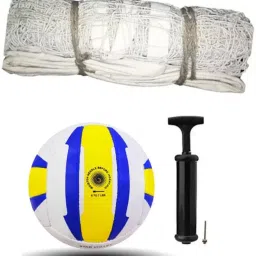 Premium Volleball With Pump And Cotton Volleyball Net Volleyball - Size: 4-image-73