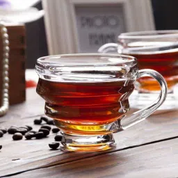 Pack of 6 Glass HONEY shape Glass Tea and Coffee Cup, Cute Clear Cups, 230 ml, Set of 6-10