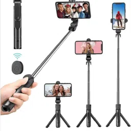 wazny Best XT-02 Bluetooth Extendable Selfie Stick Wireless Remote, 2 Level Fill Light Tripod Bracket, Tripod-19
