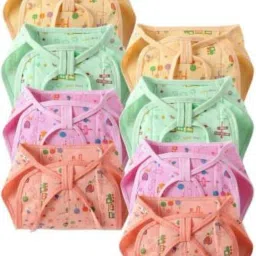 New Born Baby Cotton Nappies, Printed Cotton Hosiery Langot, Diaper 6 Pcs-24