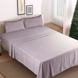 Modern Threads Mauve Microfiber 300 TC 2 Double Queen Bedsheet Set- 2.28 m x 2.28 m-21