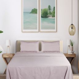 Modern Threads Mauve Microfiber 300 TC 2 Double Queen Bedsheet Set- 2.28 m x 2.28 m image 3