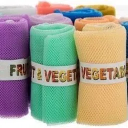 Pack of 4 Washable Mesh fridge storage Bags with Zip for Fruits & Vegetable Nylon Fruit & Vegetable Basket-image-8