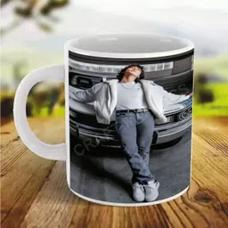 sabali White Car Jungkook Printed 350 ML Ceramic For Bts Lovers Porcelain Coffee Mug-picture-19