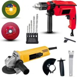 COMBO OF 4 INCH ANGLE GRINDER WITH 2PCS CUTTING WHEEL AND 13MM HAMMER DRILL MACHINE WITH 5PCS DRILL BIT Hammer Drill-19