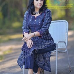 Women Khadi Cotton Kurta Pant Set-image-18