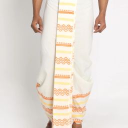 Nakshi Rayon White Block Print Dhoti Printed, Solid Men Dhoti-picture-6