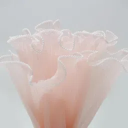 satyam kraft 2 Pcs Floral Mesh Roll with Pearl Edge for Gifting,Flower Bouquet,Hamper Packing PLAIN Net Gift Wrapper image 4