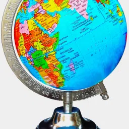 5 Inch Globe Steel Arc for Kids/Student/School/Educational/Office Desk &TableTop Chrome Base Home Décor Political Geography World Globe-picture-1