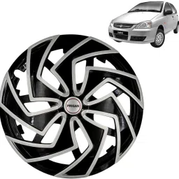 Indica Spider Silver Black 13 INCH Wheel Cover For Tata Indica-image-23