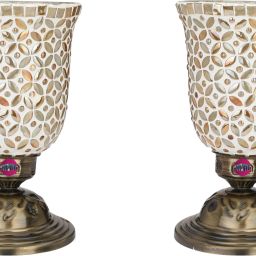 Decorative Metal Table Lamp With Glass Shade Of Designer Lighting Table Lamp-image-4