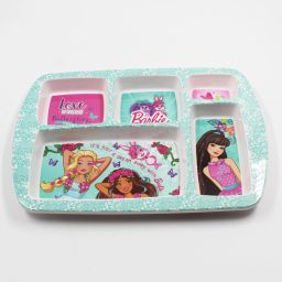 Barbie Butterfly Melamine Printed Design Rectangular Kids 5 Partition Plate 13.50 " Sectioned Plate-image-30