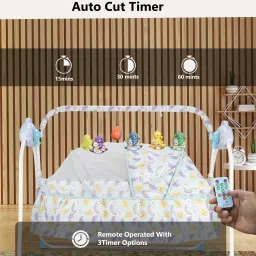 mlu Baby Curdle Bassinet, Auto Swing with Remote Control, Built-in Music & Bluetooth Bassinet image 5
