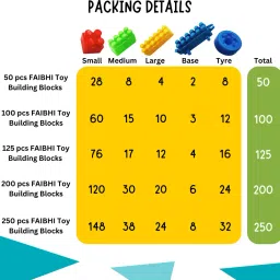 faibhi 200 pcs Building Blocks with Zipper Pouch image 4