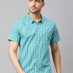 Thomas Scott Classic Slim Fit Gingham Checked Casual Pure Cotton Shirt-image-35