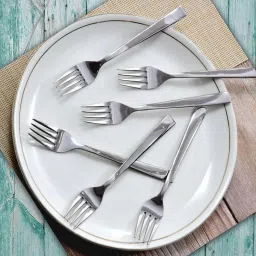 Stainless Steel Dinner Forks Set with Round Edge, 18 cm, Tableware, Set of 12 Stainless Steel Dinner Fork Set-17