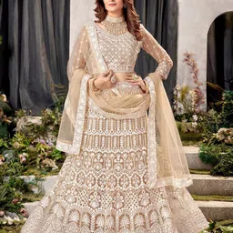 Kvsfab Embroidered Sequinned Semi-Stitched Lehenga & Unstitched Blouse With Dupatta-picture-31