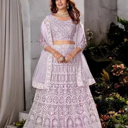 Kvsfab Embellished Sequinned Semi-Stitched Lehenga & Unstitched Blouse With Dupatta-picture-9