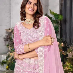 Kvsfab Embellished Sequinned Semi-Stitched Lehenga & Unstitched Blouse With Dupatta image 2