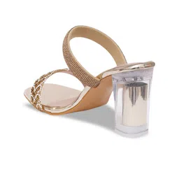 FABBHUE Embellished Open Toe Block Heels image 3