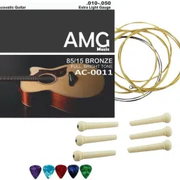 Acoustic 6 Guitar String Set with Picks and Guitar Saddle Pins For Acoustic Guitar Guitar String-86