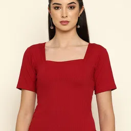 BAESD Square Neck Half Sleeve Ribbed Top-image-75